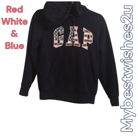 Gap America hoodie USA 🇺🇸 HOST PICK sz Large flag boys fourth July unisex - Picture 5 of 12